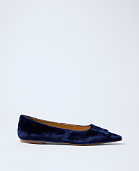 Velvet Pointy Toe Buckle Flat carousel Product Image 2
