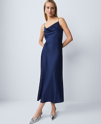 Satin Cowl Neck Slip Dress carousel Product Image 1
