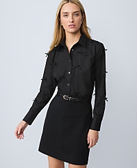 Cropped Bow Shirt carousel Product Image 1