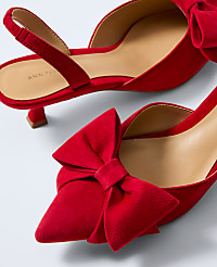 Suede Bow Slingback Pump carousel Product Image 2