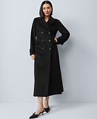 Petite Fitted Double Breasted Long Coat carousel Product Image 5