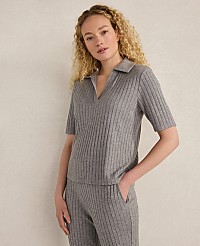 Haven Well Within Wide Rib Knit Johnny Collar Top carousel Product Image 1