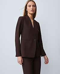 The Cutaway Blazer in Fluid Crepe carousel Product Image 1