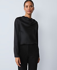 Asymmetric Satin Top carousel Product Image 1