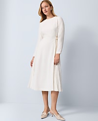 Pleated Crepe Flare Dress carousel Product Image 1