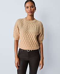 Petite Shimmer Cable Sweater Tee carousel Product Image 1