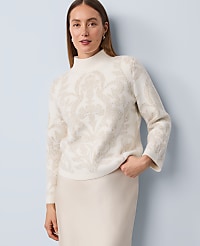 Shimmer Jacquard Mock Neck Sweater carousel Product Image 3