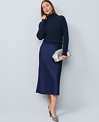 Satin Bias Midi Slip Skirt carousel Product Image 1