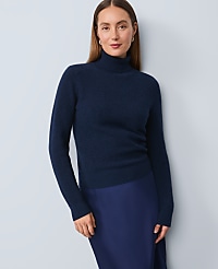 Studio Collection Cashmere Ribbed Turtleneck Sweater carousel Product Image 3
