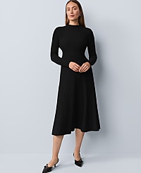 Ribbed Mock Neck Sweater Dress carousel Product Image 3