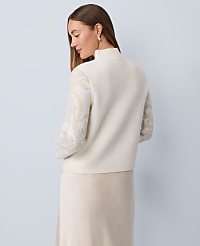 Shimmer Jacquard Mock Neck Sweater carousel Product Image 2