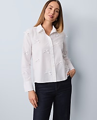 Cropped Bow Shirt carousel Product Image 1