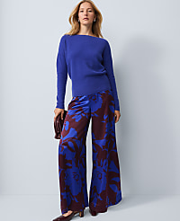 Studio Collection Floral Silk Palazzo Pant carousel Product Image 1