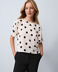 Dotted Satin Top carousel Product Image 1
