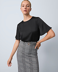 Satin Flutter Sleeve Top carousel Product Image 1