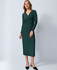 V-Neck Knit Sheath Dress carousel Product Image 1