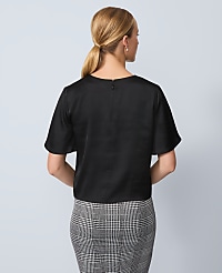 Satin Flutter Sleeve Top carousel Product Image 2