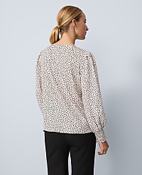 Dotted Smocked Crew Neck Top carousel Product Image 2