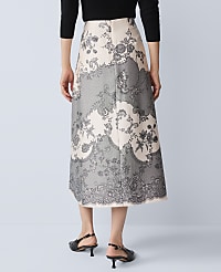 Petite Floral Satin Midi Skirt carousel Product Image 3