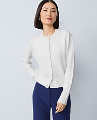 Petite Shimmer Crew Neck Cardigan carousel Product Image 3