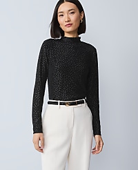 Velvet Mock Neck Top carousel Product Image 1
