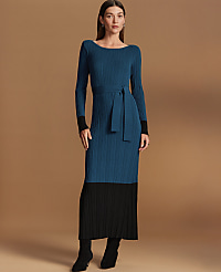 Color Block Ribbed Sweater Dress carousel Product Image 4