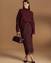 Fringe Midi Wrap Skirt carousel Product Image 5