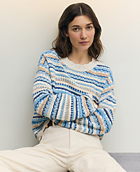 Weekend Striped Mixed Stitch Sweater carousel Product Image 4