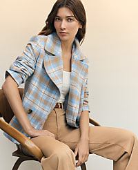 Weekend Plaid Short Trench Coat carousel Product Image 5