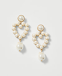 Pearlized Heart Drop Earrings carousel Product Image 1