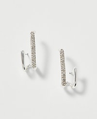 Pav&eacute; Double Loop Drop Earrings carousel Product Image 1