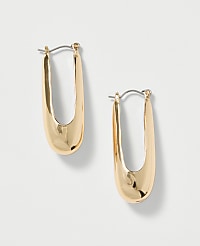 Elongated Metal Hoop Earrings carousel Product Image 1