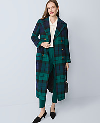 Plaid Fitted Double Breasted Coat carousel Product Image 1