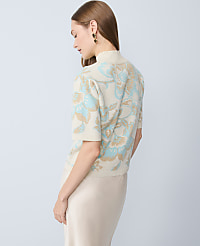 Shimmer Floral Jacquard Sweater Tee carousel Product Image 2