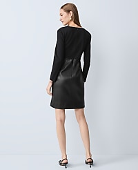 Mixed Media V-Neck Sheath Dress carousel Product Image 2
