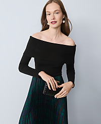 Ribbed Off-The-Shoulder Sweater carousel Product Image 1