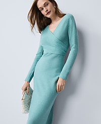 Wrap Effect Sweater Sheath Dress carousel Product Image 1