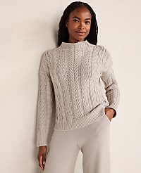 Haven Well Within Organic Cotton Cable Mock Neck Sweater carousel Product Image 1