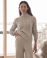 Haven Well Within Organic Cotton Cable Mock Neck Sweater carousel Product Image 3