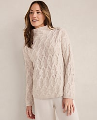 Haven Well Within Cashmere Allover Cable Mockneck Sweater carousel Product Image 1