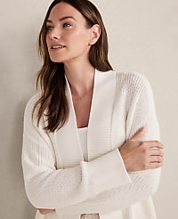 Haven Well Within Organic Cotton Shaker Stitch Open Front Cardigan carousel Product Image 2