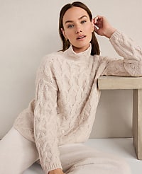 Haven Well Within Cashmere Allover Cable Mockneck Sweater carousel Product Image 2