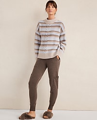 Haven Well Within Wool Blend Cable Stripe Crewneck Sweater carousel Product Image 2