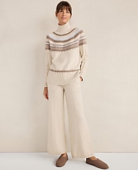 Haven Well Within Organic Cotton Blend Fair Isle Cable Mock Neck Sweater carousel Product Image 4