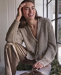 Haven Well Within Lurex Blend Shaker Stitch Cardigan carousel Product Image 4