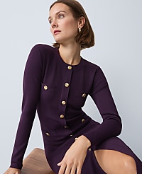 Crew Neck Button Sweater Dress carousel Product Image 1