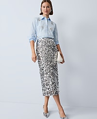 Sequin Column Midi Skirt carousel Product Image 1
