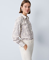 Floral Satin Button Down Shirt carousel Product Image 1