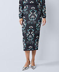 Floral Jacquard Sweater Skirt carousel Product Image 2