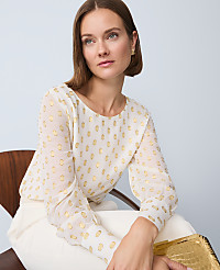 Dotted Boatneck Blouse carousel Product Image 1